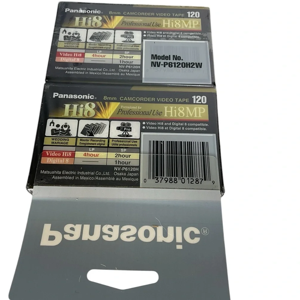 New Panasonic Hi8MP Professional Use Tapes 2 Pack